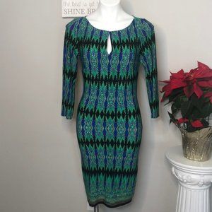Laundry By Design Blue/Green Dress Sz 10